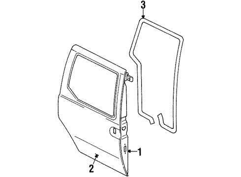 2002 Mercury Villager Side Loading Door - Door & Components Door Weatherstrip Diagram for XF5Z-1225324-AA