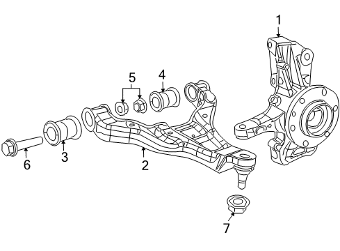 2009 Dodge Sprinter 3500 Front Suspension Components, Lower Control Arm, Stabilizer Bar Bolt-HEXAGON Head Diagram for 68012157AA