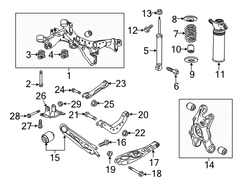 2016 Buick Envision Rear Suspension, Lower Control Arm, Upper Control Arm, Stabilizer Bar, Suspension Components Knuckle Diagram for 23302378