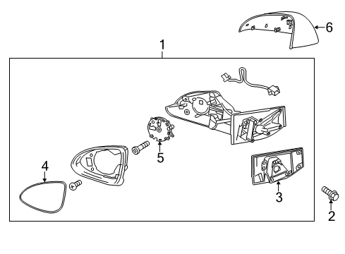 2014 Chevrolet Spark Outside Mirrors Mirror-Outside Rear View (Reflector Glass & Backing Plate) Diagram for 95193361