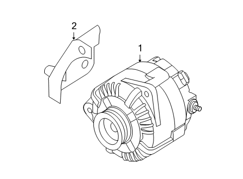 2012 Nissan Sentra Alternator Alternator Assembly Diagram for 23100-JA04D