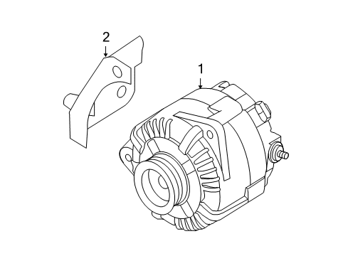 2012 Nissan Sentra Alternator Bracket Alternator Diagram for 11710-ET80B