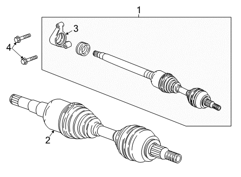 2022 Chevrolet Traverse Drive Axles - Front Axle Assembly Diagram for 84990736