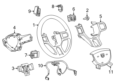 2013 Ram 3500 Steering Column & Wheel, Steering Gear & Linkage, Shroud, Switches & Levers Cover-Switch Opening Diagram for 56046220AA