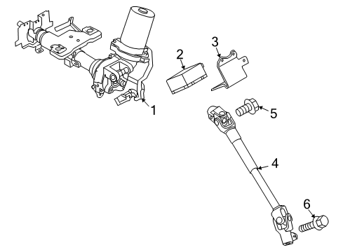 2011 Nissan Cube Steering Column & Wheel, Steering Gear & Linkage Controller Assy-Power Steering Diagram for 28500-1FC3A