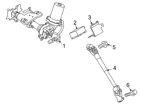 2011 Nissan Cube Steering Column & Wheel, Steering Gear & Linkage Shaft Steer Column Diagram for 48820-1FC4A