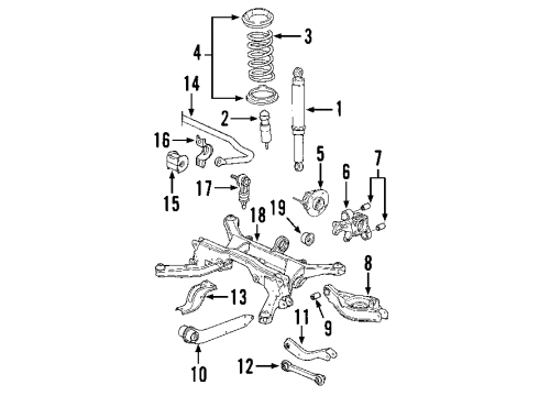 2002 Saturn Vue Rear Axle, Lower Control Arm, Upper Control Arm, Stabilizer Bar, Suspension Components Coil Spring Diagram for 21990358