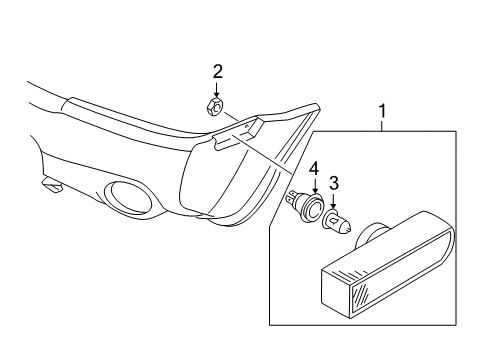 2004 Nissan Xterra Bulbs Lamp Assembly-Side Marker, LH Diagram for 26185-7Z800