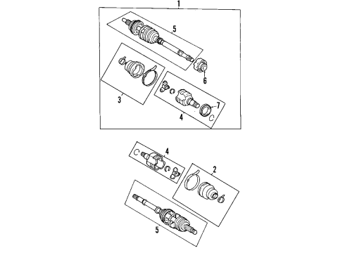2004 Toyota Prius Front Axle Shafts & Joints, Drive Axles Inner Joint Diagram for 43040-47020