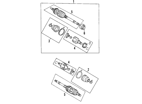 2007 Toyota Prius Front Axle Shafts & Joints, Drive Axles Boot Kit Diagram for 04427-47052