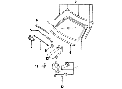 1989 Nissan 240SX Wiper & Washer Components Link Assembly-Connecting No 1 Diagram for 28841-40F00