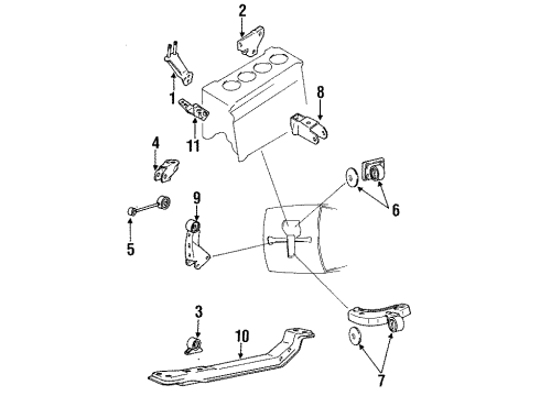 1992 Mitsubishi Precis Engine & Trans Mounting Bolt Assembly-Engine Mounting Diagram for 21820-24000