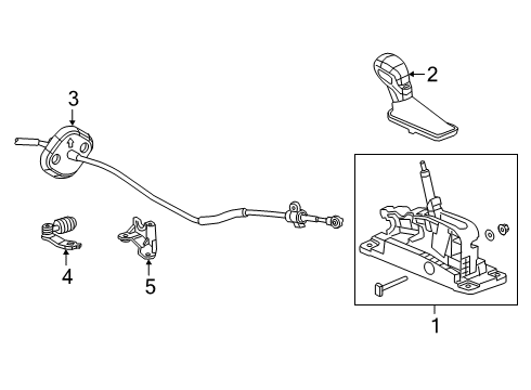 2021 Chevrolet Blazer Gear Shift Control - AT Gear Shift Assembly Diagram for 13534327
