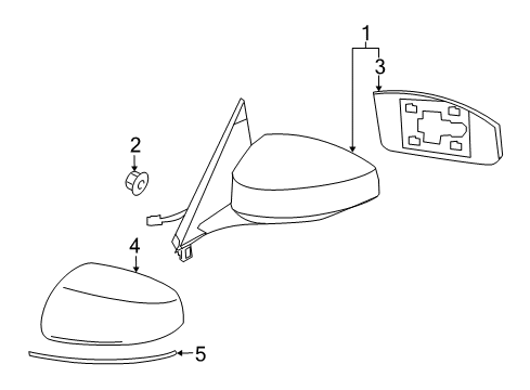 2019 Nissan 370Z Outside Mirrors Frame Assembly-Front Seat Back Diagram for 96365-1EA0A