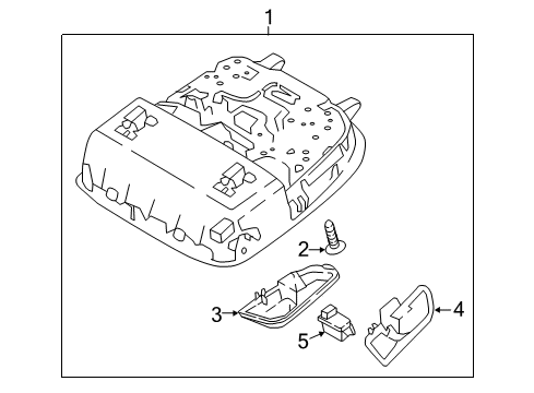 2018 Kia Stinger Overhead Console Shade Assembly-Map LH Diagram for 92805D4120