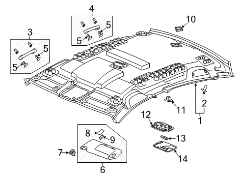 2018 Honda Accord Interior Trim - Roof Holder Assembly, Sunvisor (Deep Black) Diagram for 88217-TR0-A01ZS