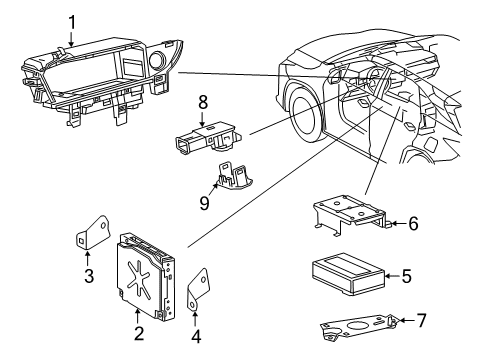 2017 Lexus RX450h Communication System Components Bracket, Telephone Diagram for 86719-78040