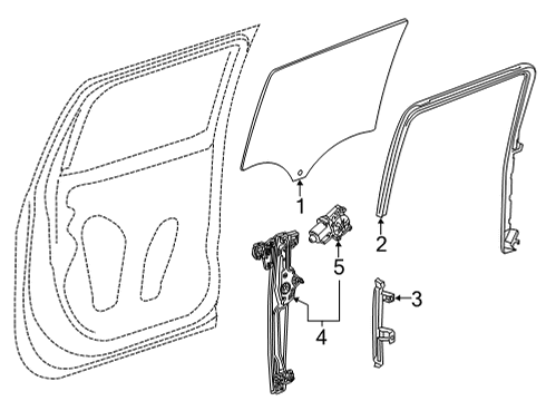 2020 Chevrolet Silverado 2500 HD Rear Door Run Weatherstrip Diagram for 84862436