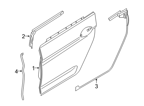 2017 BMW 650i Gran Coupe Rear Door Channel Seal, Inner, Door, Rear Right Diagram for 51357275320