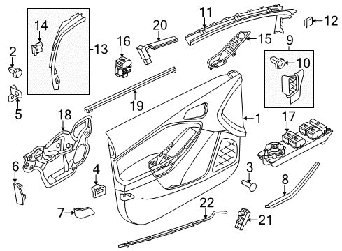 2014 Ford Focus Interior Trim - Front Door Reflector Diagram for CV6Z-5823820-A