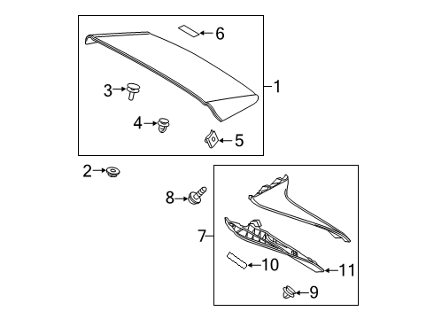 2021 Toyota RAV4 Prime Rear Spoiler Side Spoiler Protector Diagram for 87268-42010