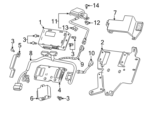 2002 Acura RL Electrical Components Unit Assembly, On-Star Ecu Diagram for 39531-SZ3-A91