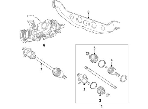 2013 Buick Encore Rear Axle, Axle Shafts & Joints, Differential, Drive Axles, Propeller Shaft Carrier Diagram for 42550051