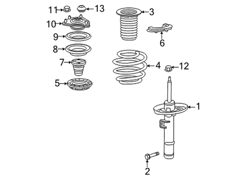 2022 Honda Civic Struts & Components - Front S/ABS UNIT, R- FR Diagram for 51611-T20-A04