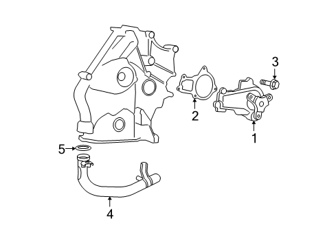 2010 Chrysler Town & Country Water Pump Tube-Water Inlet Diagram for 4781537AC