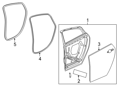 2017 Chevrolet Volt Rear Door Door Shell Diagram for 23376621