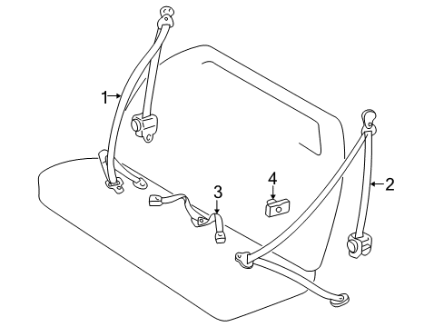 2000 Toyota 4Runner Seat Belt Cover Diagram for 73298-35010-E1