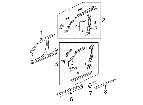 2011 Dodge Caliber Aperture Panel REINFMNT-SILL Diagram for 5115988AA
