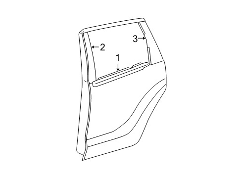 2006 Scion xA Exterior Trim - Rear Door Applique Diagram for 75766-52011