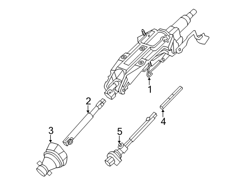 2010 Cadillac CTS Steering Column, Steering Wheel & Trim Intermed Shaft Diagram for 25924052