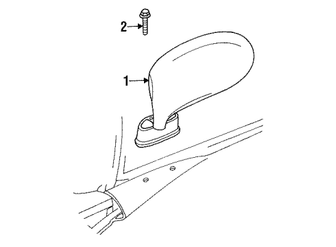 2002 Dodge Viper Outside Mirrors Outside Rear-View Mirror Left Diagram for 4854277AC