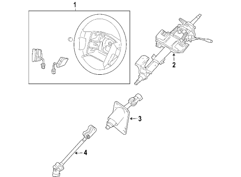 2006 Kia Sorento Steering Column & Wheel, Steering Gear & Linkage Column & Shaft Assembly Diagram for 563003E200