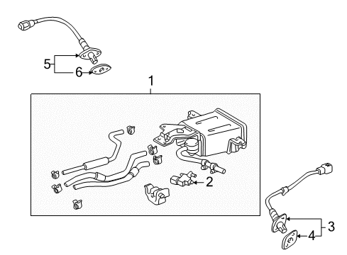 2001 Toyota 4Runner Emission Components Vapor Canister Diagram for 77740-35482