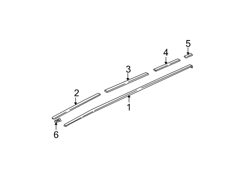 2007 Honda Pilot Exterior Trim - Roof Molding C, R. Roof *NH70* (BLACK GLOSS 20) Diagram for 74323-S9V-A10ZA