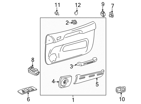 1997 Toyota RAV4 Front Door Speaker Grille Diagram for 67652-42030-B0
