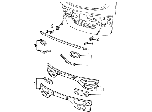 1998 Ford Taurus Bulbs Reflector Panel Diagram for F8DZ-13A565-EA