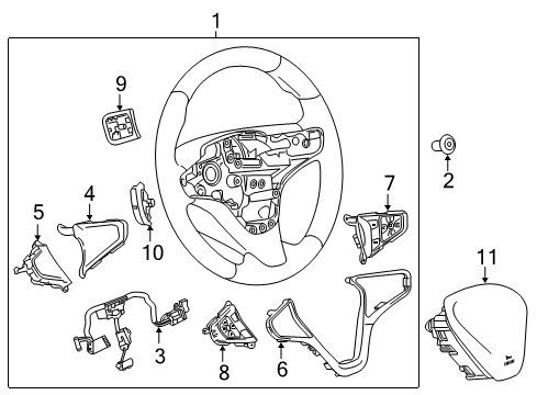 2018 Chevrolet Cruze Steering Column & Wheel, Steering Gear & Linkage Steering Wheel Diagram for 13467145