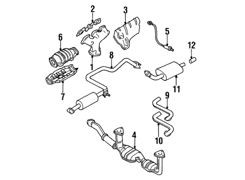 1999 Nissan Maxima Exhaust Components, Exhaust Manifold Heated Oxygen Sensor Diagram for 22691-4L003