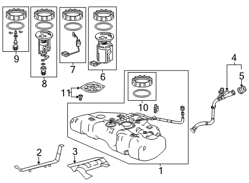 2019 Acura RLX Fuel Injection Band, Passenger Side Fuel Tank Mounting Diagram for 17521-TY3-A00