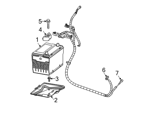 2007 Pontiac Grand Prix Battery Cable Asm, Battery Positive Diagram for 88987153