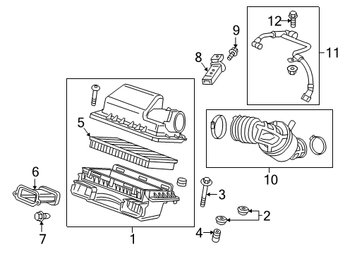 2016 Cadillac CT6 Powertrain Control Air Cleaner Assembly Diagram for 84009416