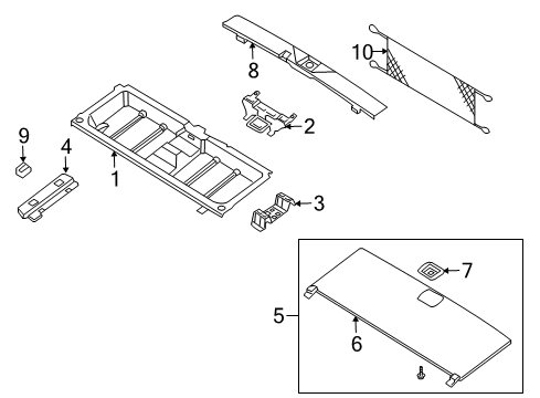 2004 Nissan Pathfinder Armada Interior Trim - Rear Body Hook-Trunk Net Diagram for 84937-7S001