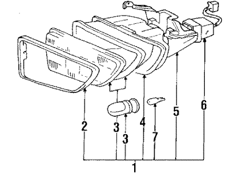 1991 Toyota Celica Front Lamps - Fog Lamps Lamp Assembly, Fog Diagram for 81220-29145