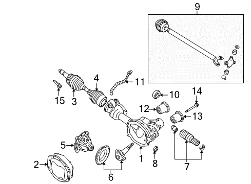 2004 Ford Explorer Carrier & Front Axles Seal Diagram for 5L2Z-4L616-AB