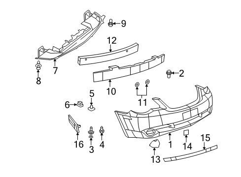 2008 Chrysler Sebring Front Bumper Cover-Tow Hook Diagram for 1CM56FKGAA