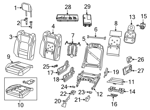 2022 Ram 1500 Heated Seats PAD-SEAT CUSHION Diagram for 68309559AC